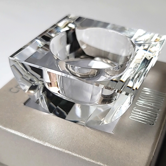 NIB SIGNED OLEG CASSINI CRYSTAL MULTI FACETED SEDONA VOTIVE CANDLE HOLDE - Picture 9 of 11